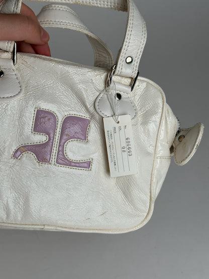 Vintage Courreges Patent Leather bag white new