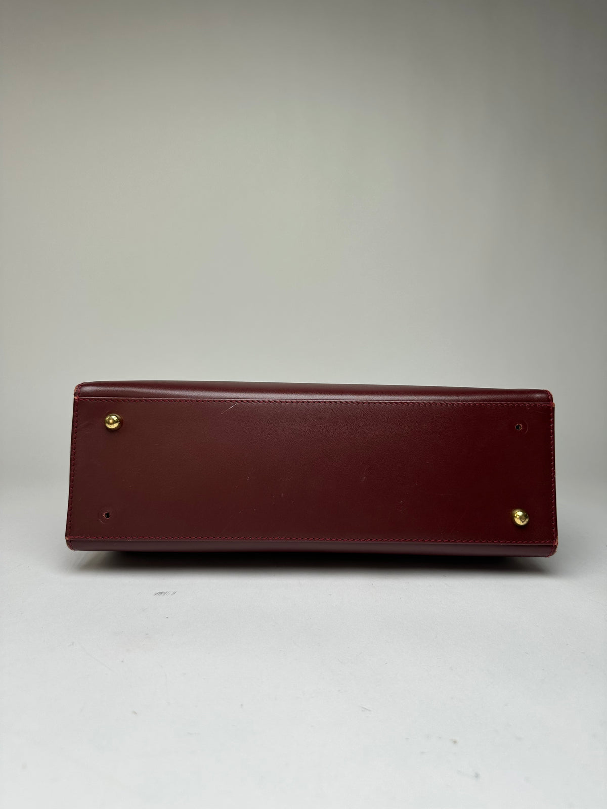 Vintage Cartier Structured Top-Handle Bag c. Late 1980s Burgundy