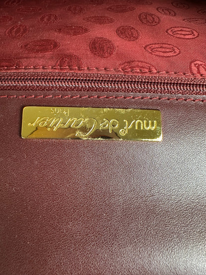 Vintage Cartier Structured Top-Handle Bag c. Late 1980s Burgundy