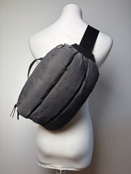 Vintage Issey Miyake Textured Nylon Sling Bag Black