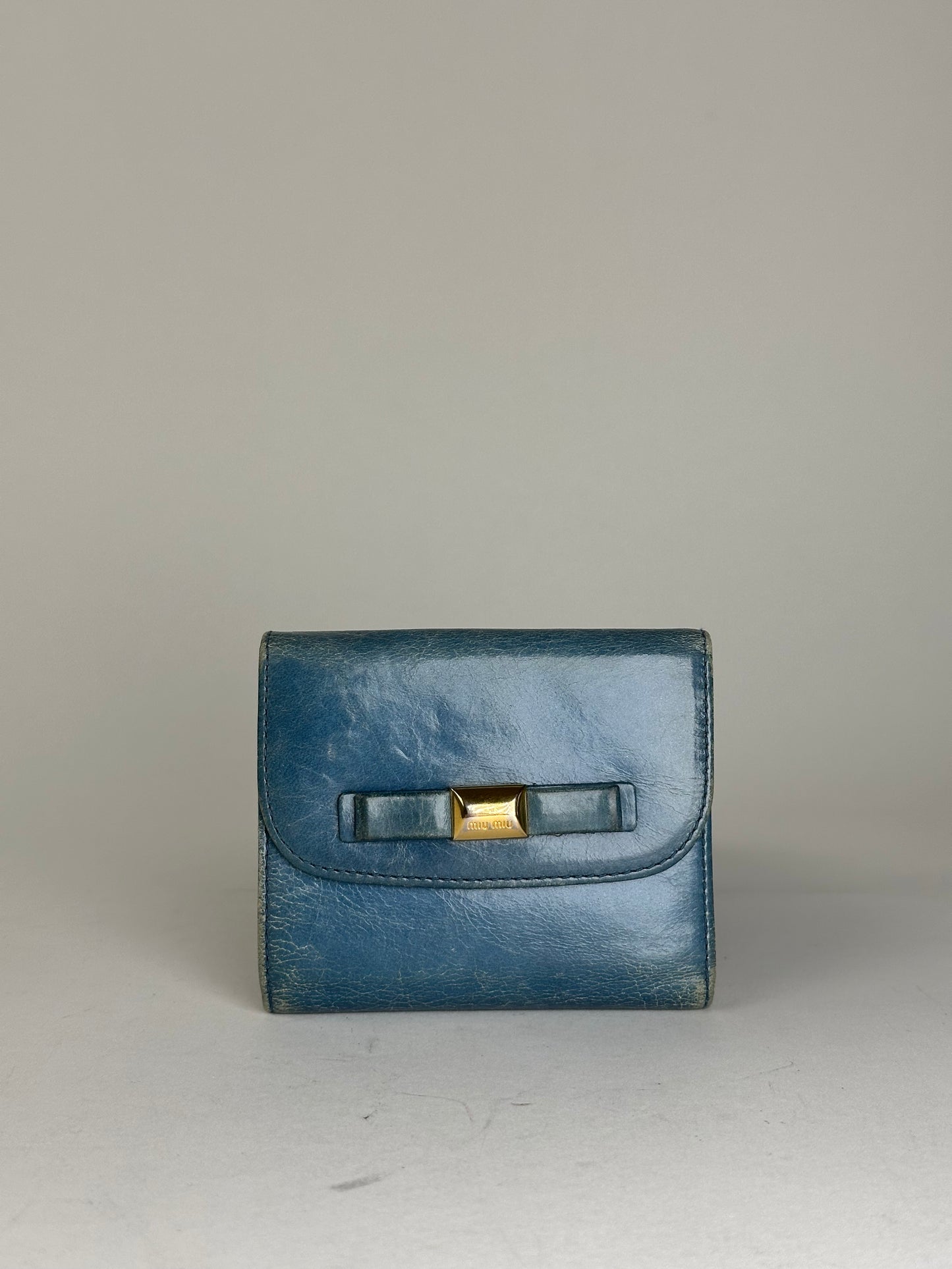 Vintage Miu Miu Pebbled Wallet Blue