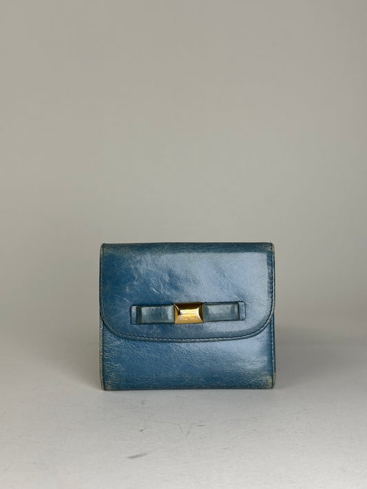 Vintage Miu Miu Pebbled Wallet Blue
