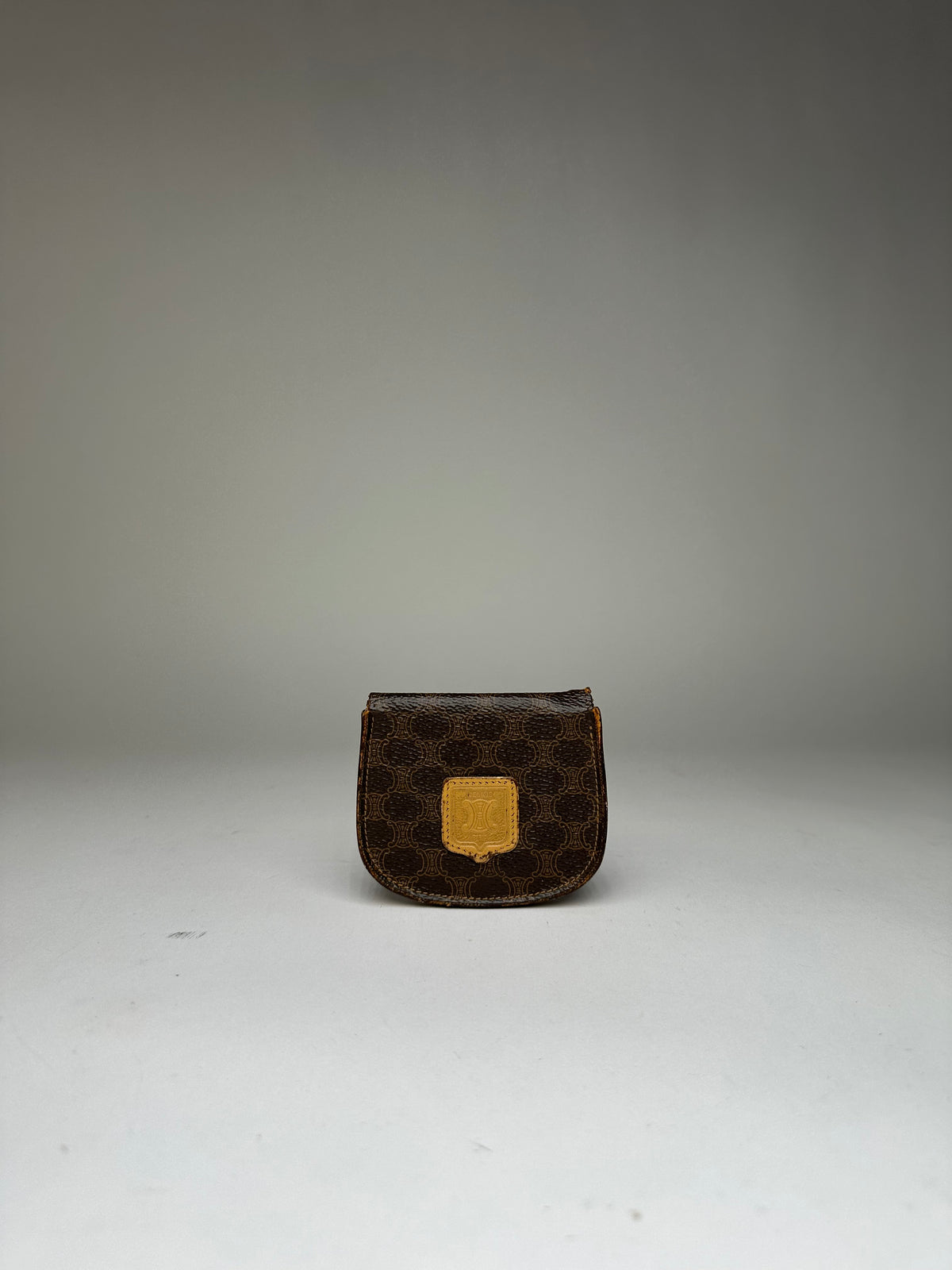 Vintage Celine Macadam Canvas Bifold Wallet Late 1980s Brown Tan