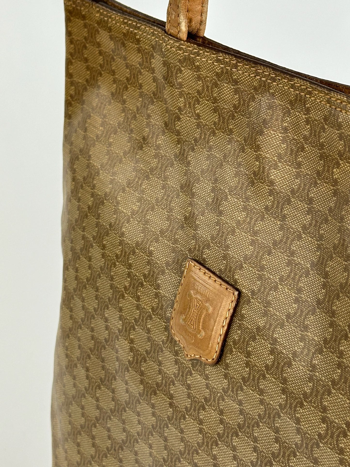 Vintage Celine Paris Mini Shopper bag Gold Brown