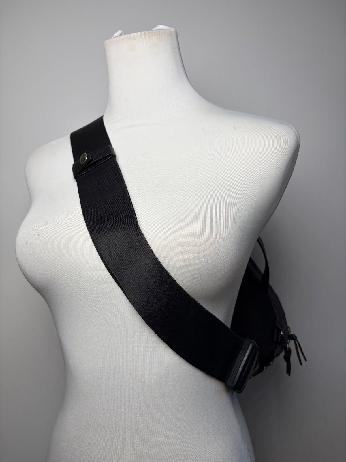 Vintage Issey Miyake Textured Nylon Sling Bag Black