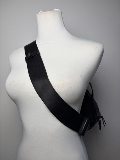 Vintage Issey Miyake Textured Nylon Sling Bag Black