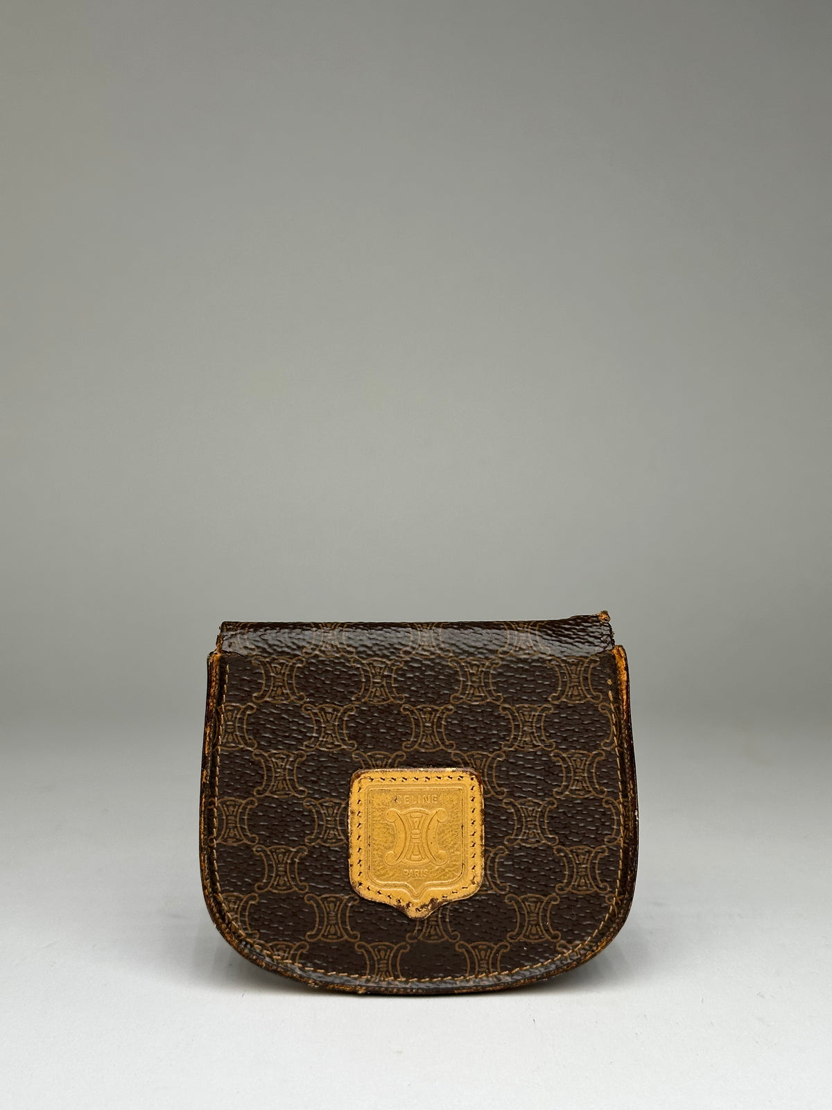 Vintage Celine Macadam Canvas Bifold Wallet Late 1980s Brown Tan