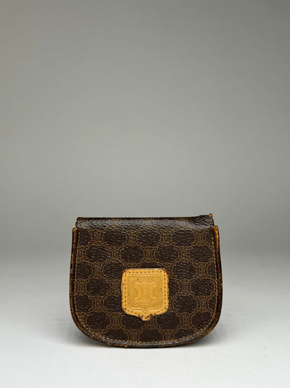 Vintage Celine Macadam Canvas Bifold Wallet Late 1980s Brown Tan