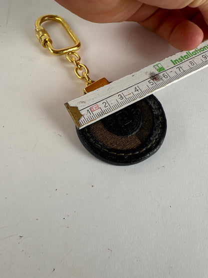 Porte-clés vintage Fendi Roma marron doré