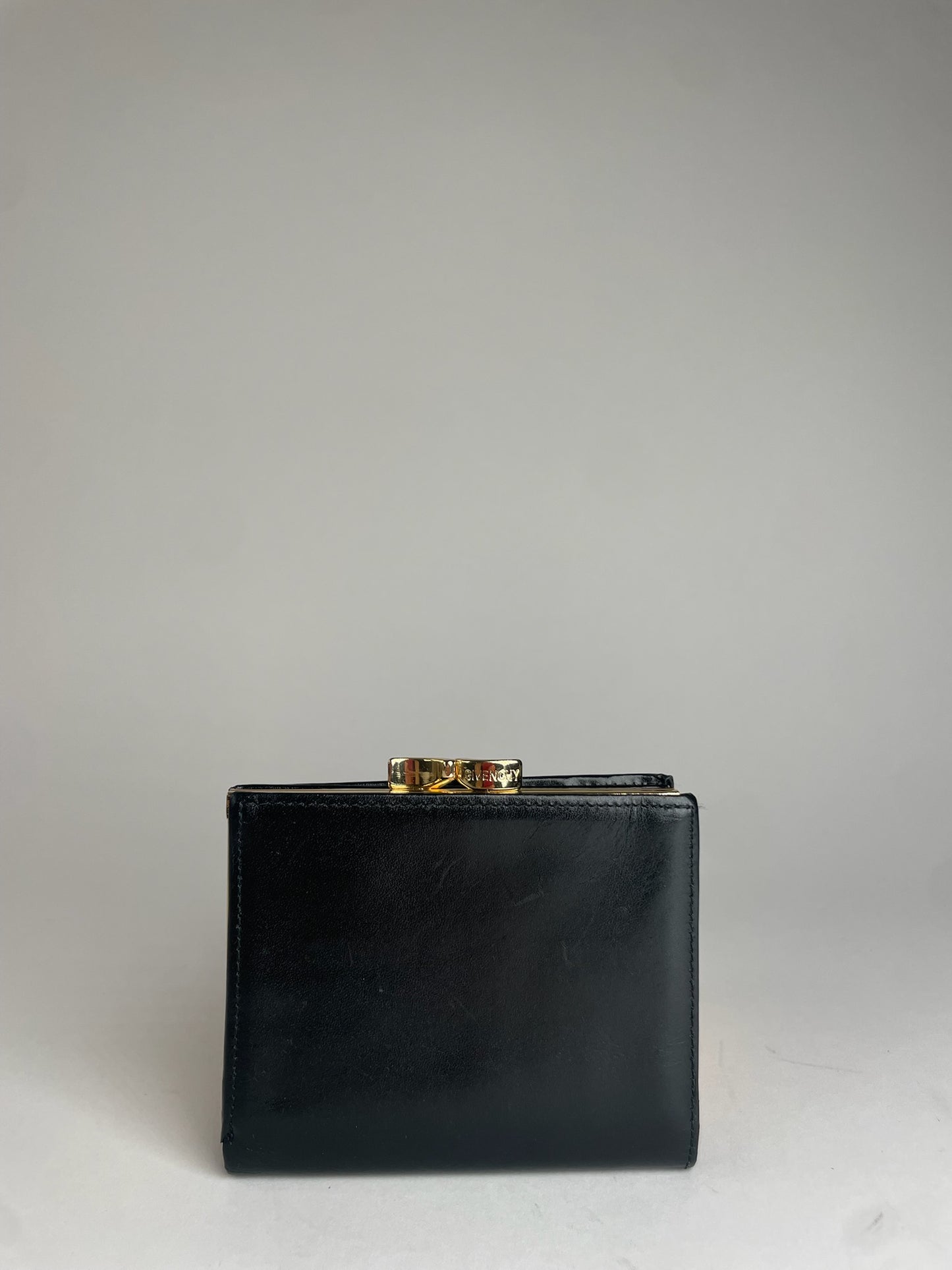 Vintage Givenchy Snake Emblossed Leather Wallet Black Brown