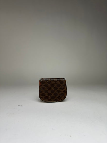 Vintage Celine Macadam Canvas Bifold Wallet Late 1980s Brown Tan