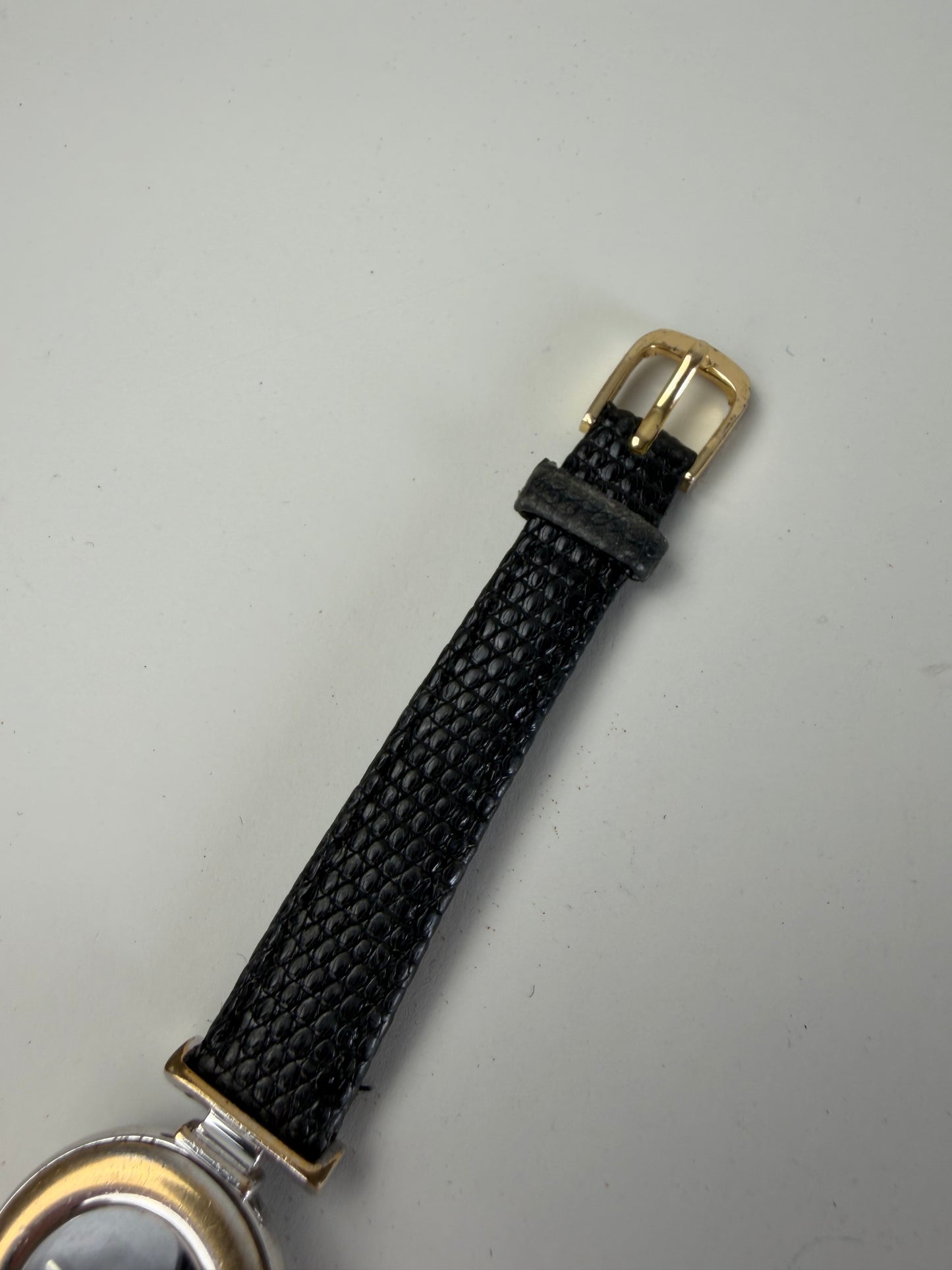 Vintage Fendi Leather Strap Stainless Steel Watch Black Silver