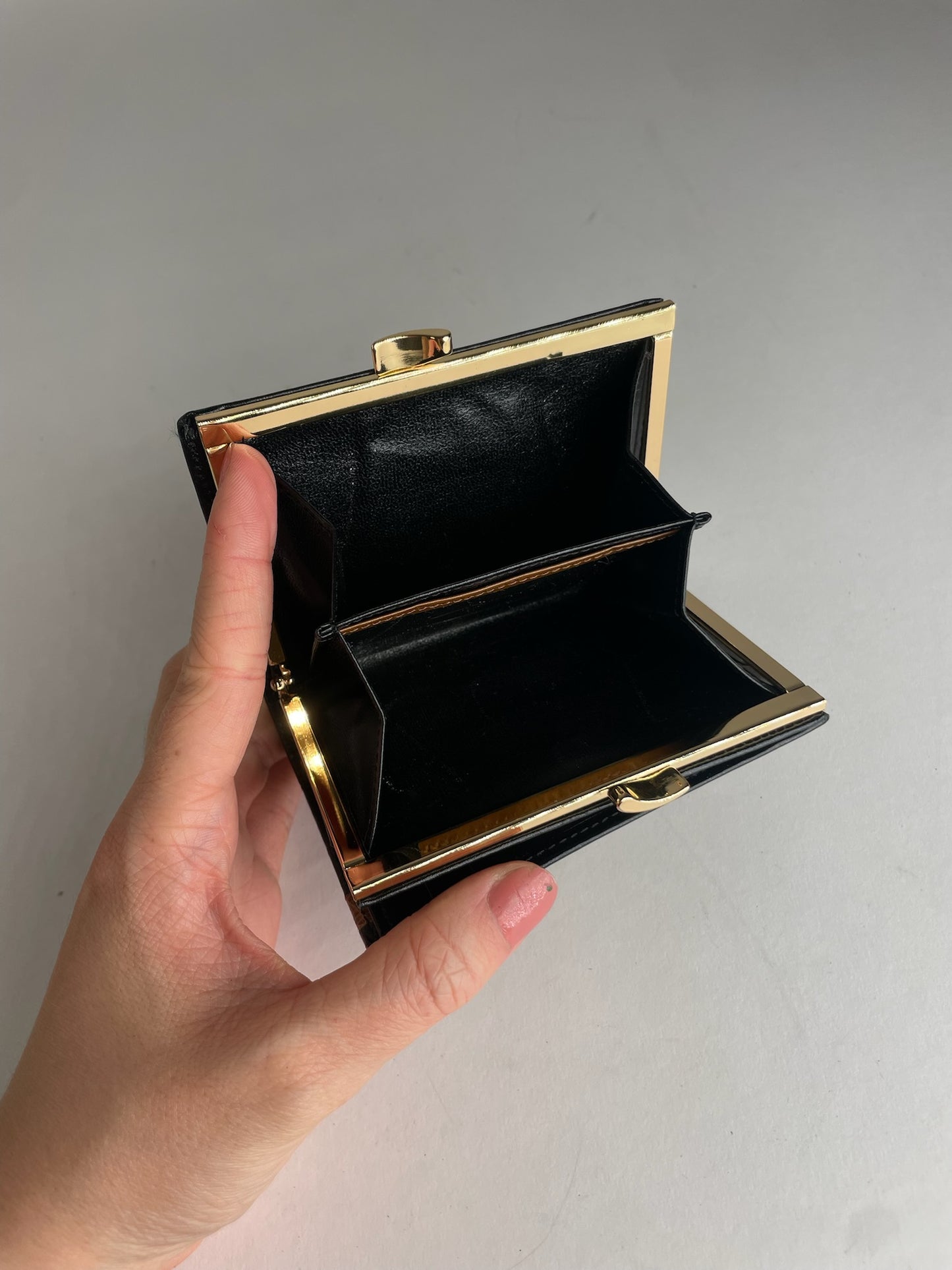 Vintage Givenchy Snake Emblossed Leather Wallet Black Brown