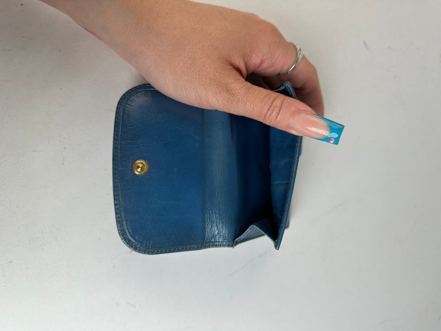 Vintage Miu Miu Pebbled Wallet Blue