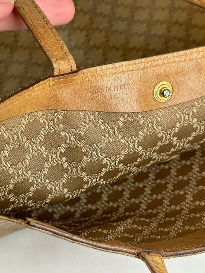Vintage Celine Paris Mini Shopper bag Gold Brown