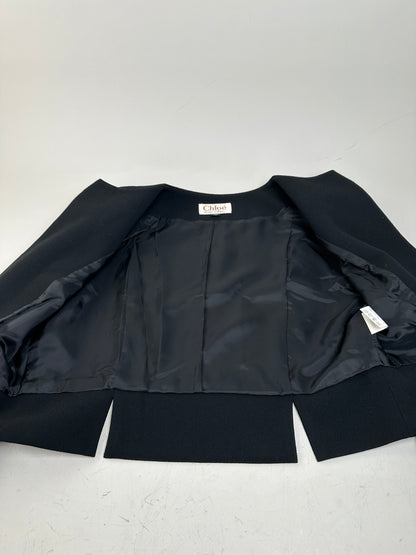 Vintage Chloe Cropped Jacket Black Polyester M