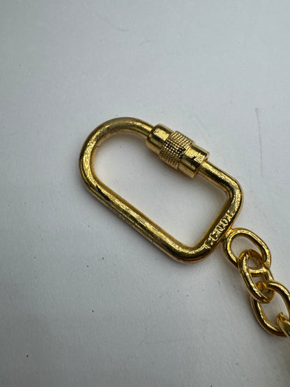 Porte-clés vintage Fendi Roma marron doré