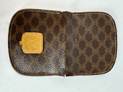 Vintage Celine Macadam Canvas Bifold Wallet Late 1980s Brown Tan