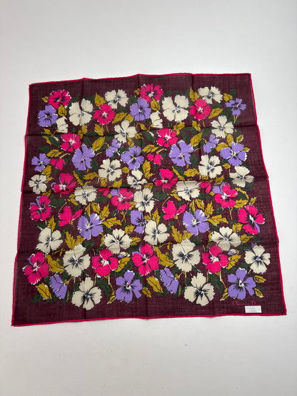 Vintage Dior Scarf floral purple red