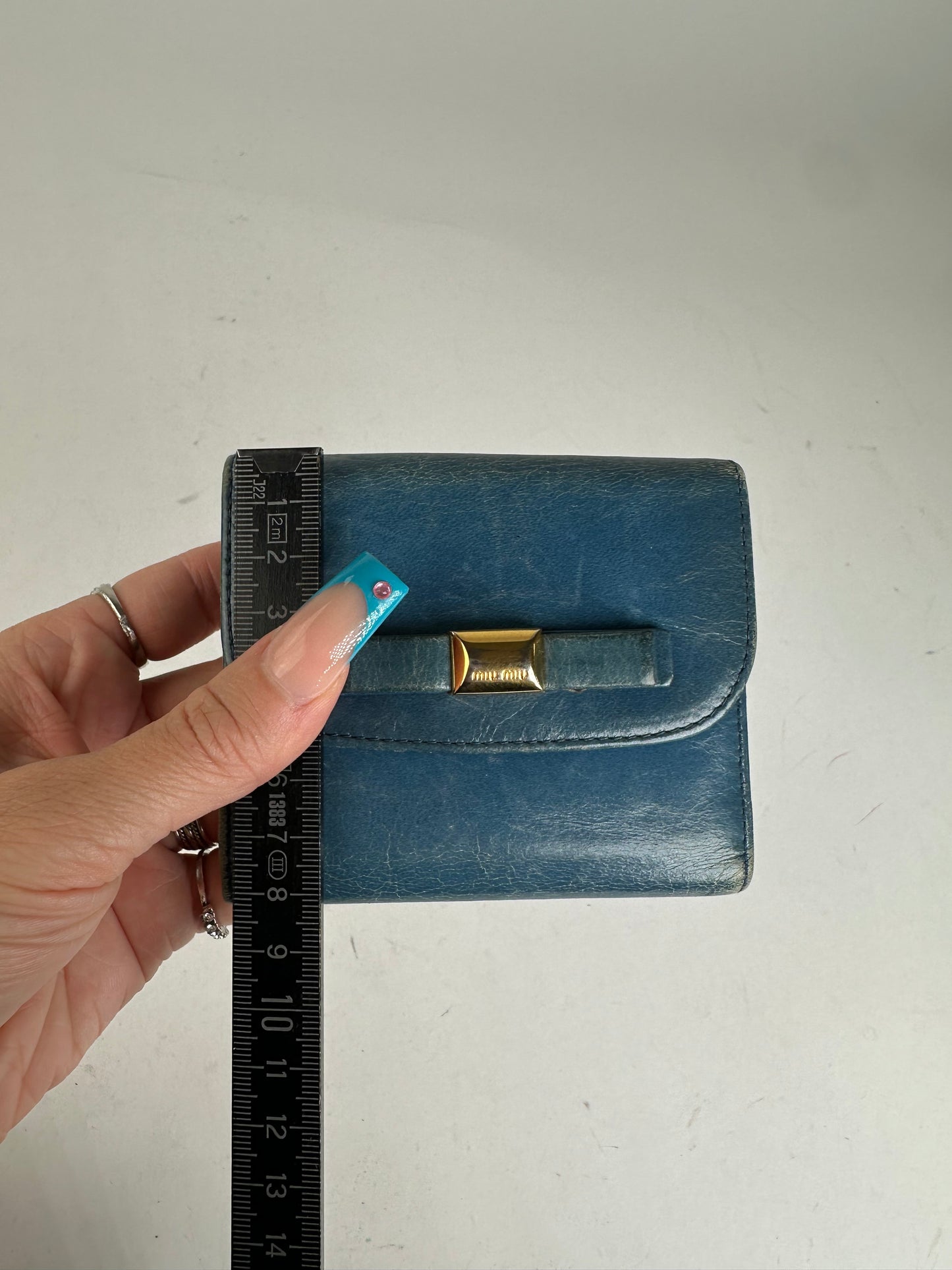 Vintage Miu Miu Pebbled Wallet Blue