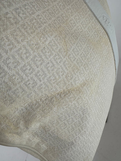 Vintage Fendi FF Monogram Leather canvas Tote Bag white