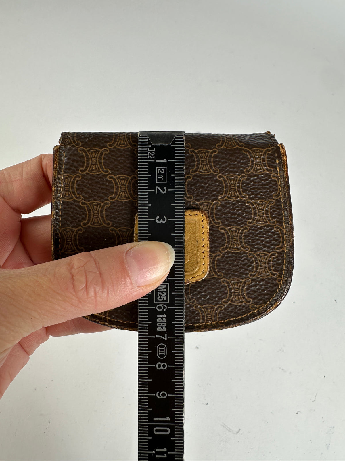 Vintage Celine Macadam Canvas Bifold Wallet Late 1980s Brown Tan