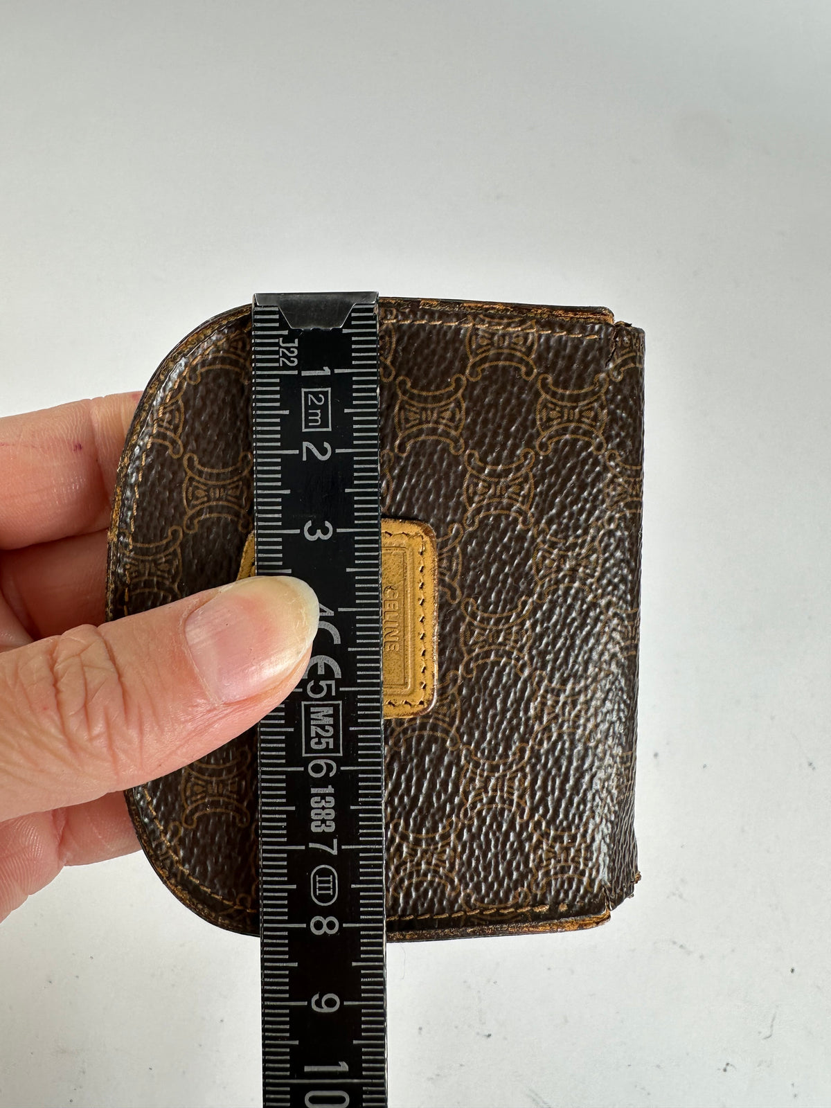 Vintage Celine Macadam Canvas Bifold Wallet Late 1980s Brown Tan