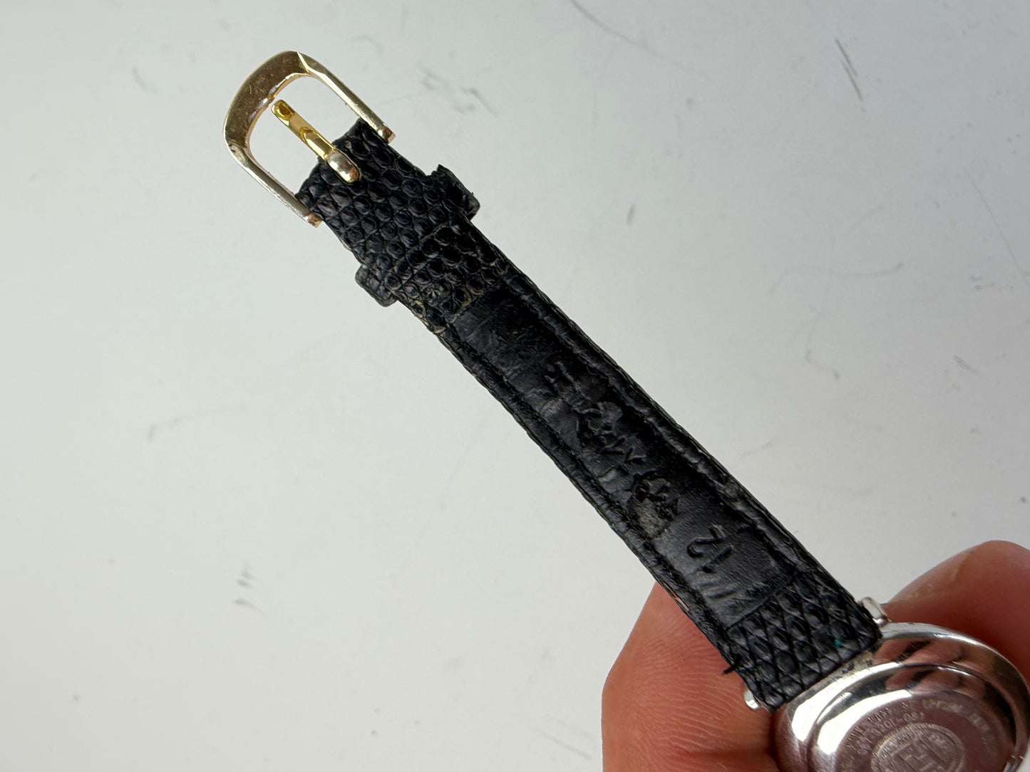 Vintage Fendi Leather Strap Stainless Steel Watch Black Silver