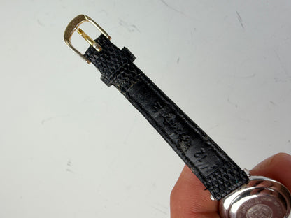 Vintage Fendi Leather Strap Stainless Steel Watch Black Silver