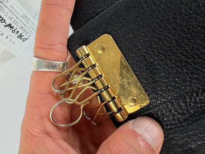 Vintage Chloé Padlock Leather Key Holder c. 2005 Black Gold