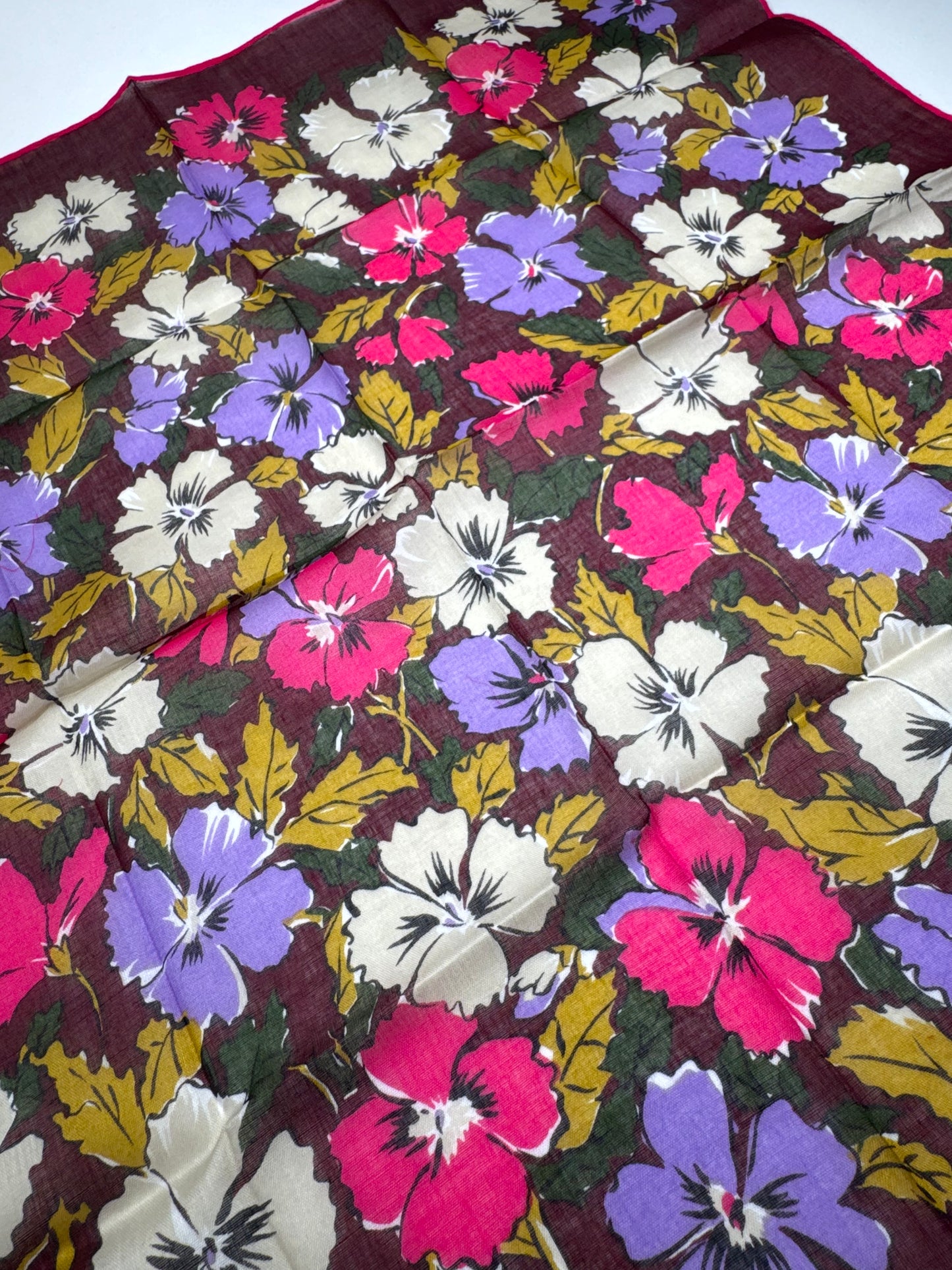 Vintage Dior Scarf floral purple red