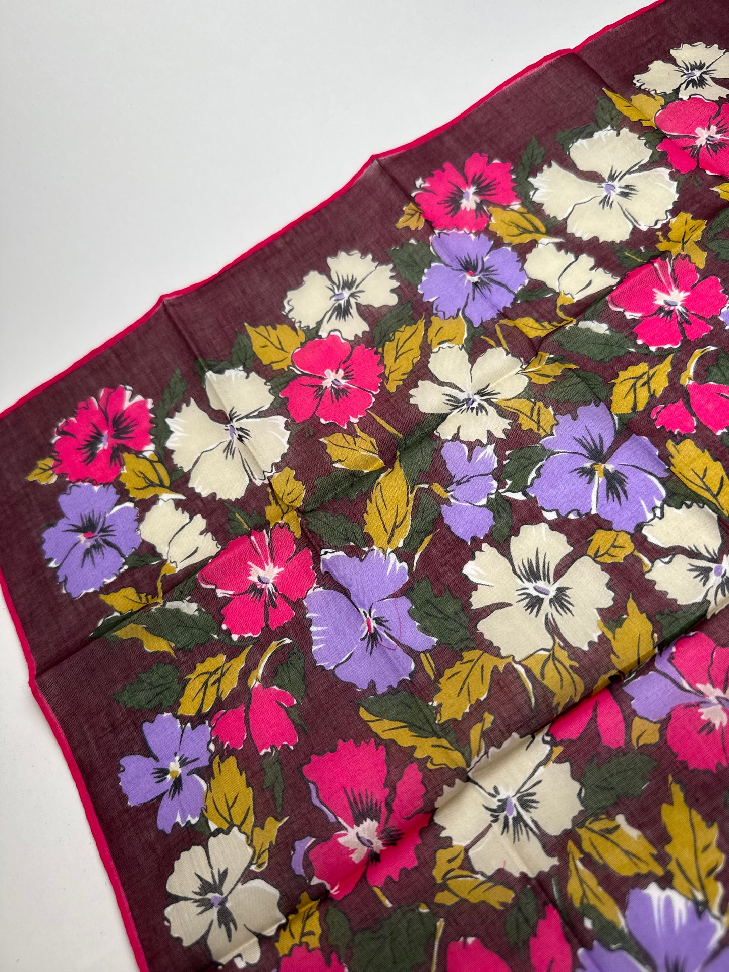 Vintage Dior Scarf floral purple red