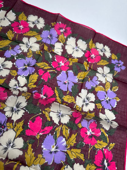 Vintage Dior Scarf floral purple red