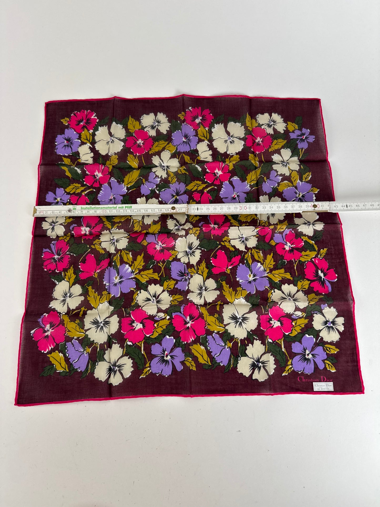 Vintage Dior Scarf floral purple red