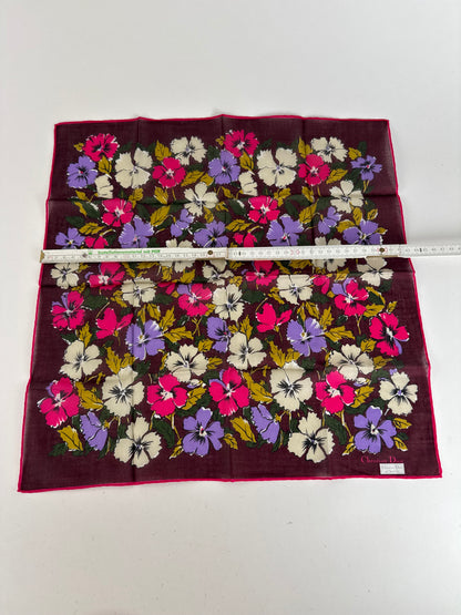 Vintage Dior Scarf floral purple red