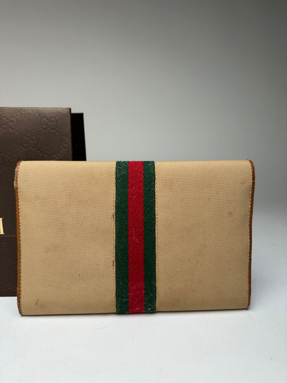 Vintage Gucci Horsebit Clutch Beige