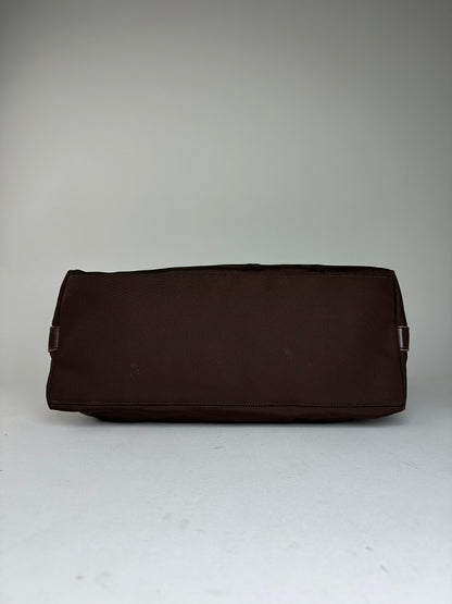 Vintage Gucci Fabric Shoulder Bag Brown