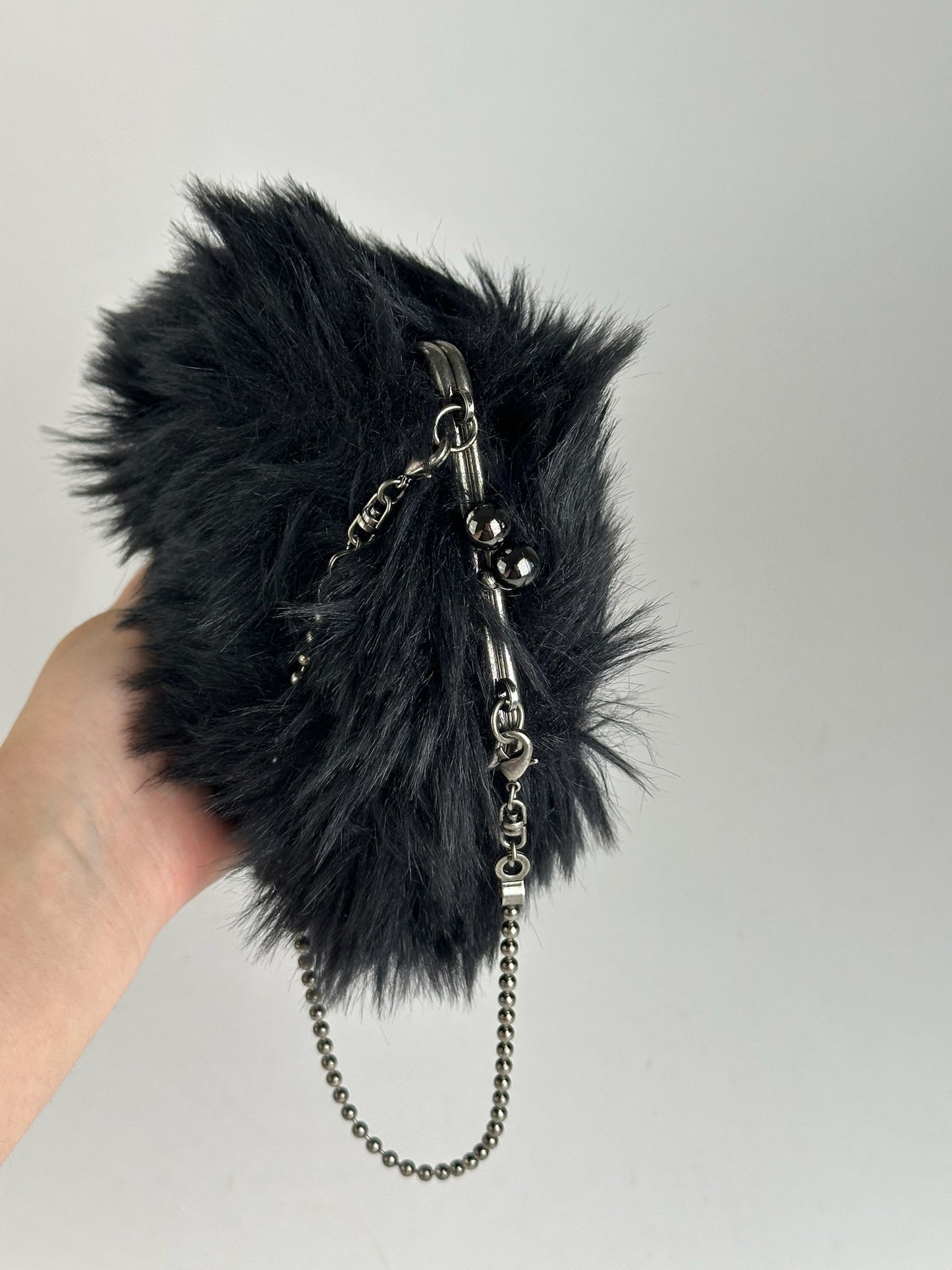 Mini sac en fourrure vintage Yohji Yamamoto noir