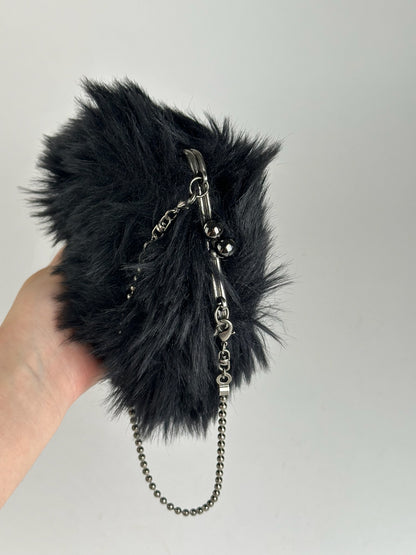 Mini sac en fourrure vintage Yohji Yamamoto noir