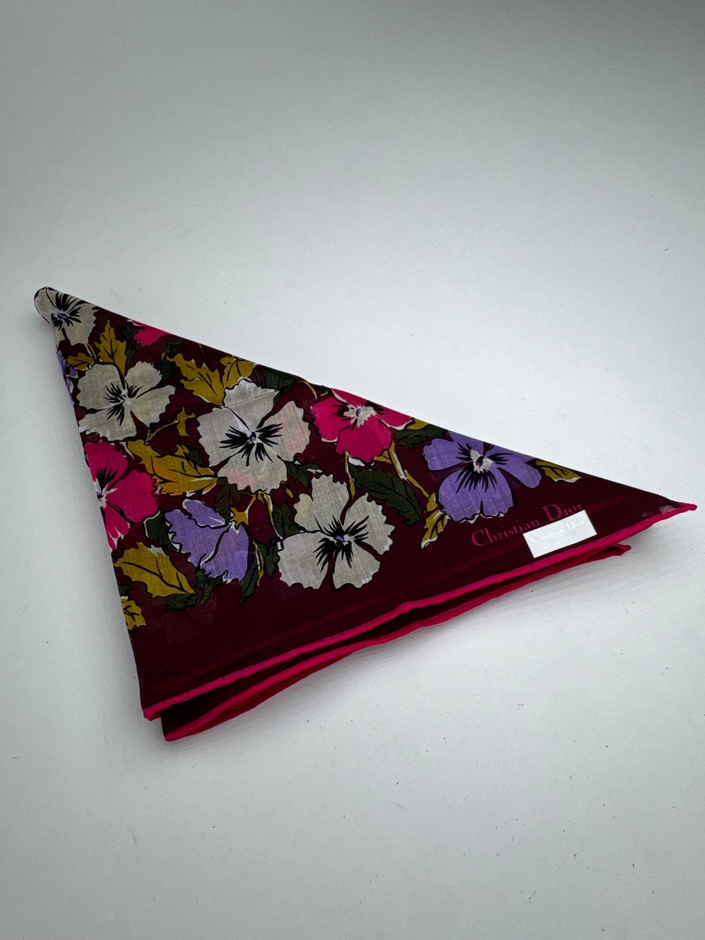 Vintage Dior Scarf floral purple red