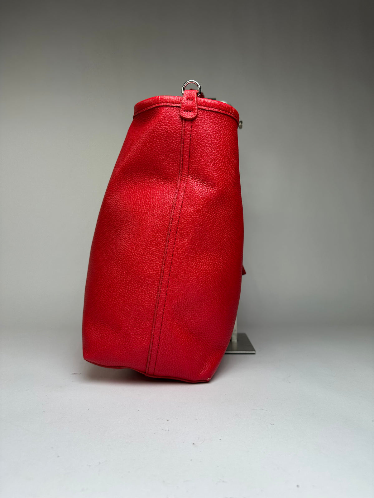 Vintage Emporio Armani Textured Leather Tote c. Mid-2010s Red