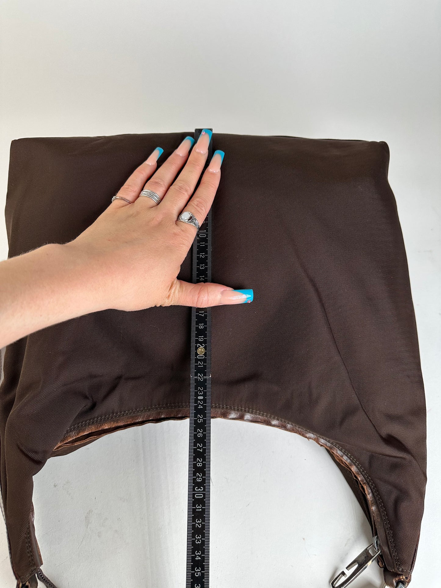 Vintage Gucci Fabric Shoulder Bag Brown