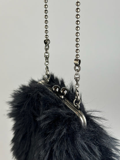 Mini sac en fourrure vintage Yohji Yamamoto noir