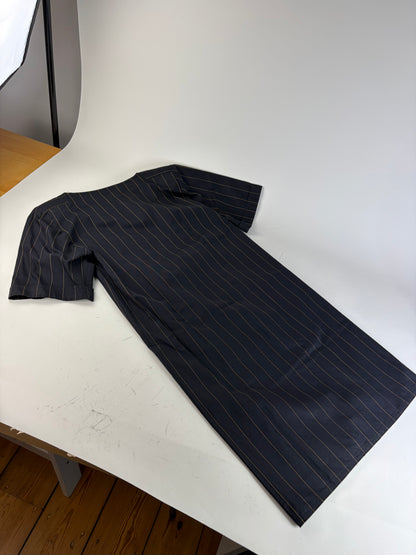 Vintage Fendi Striped Cotton Dress Black Brown M