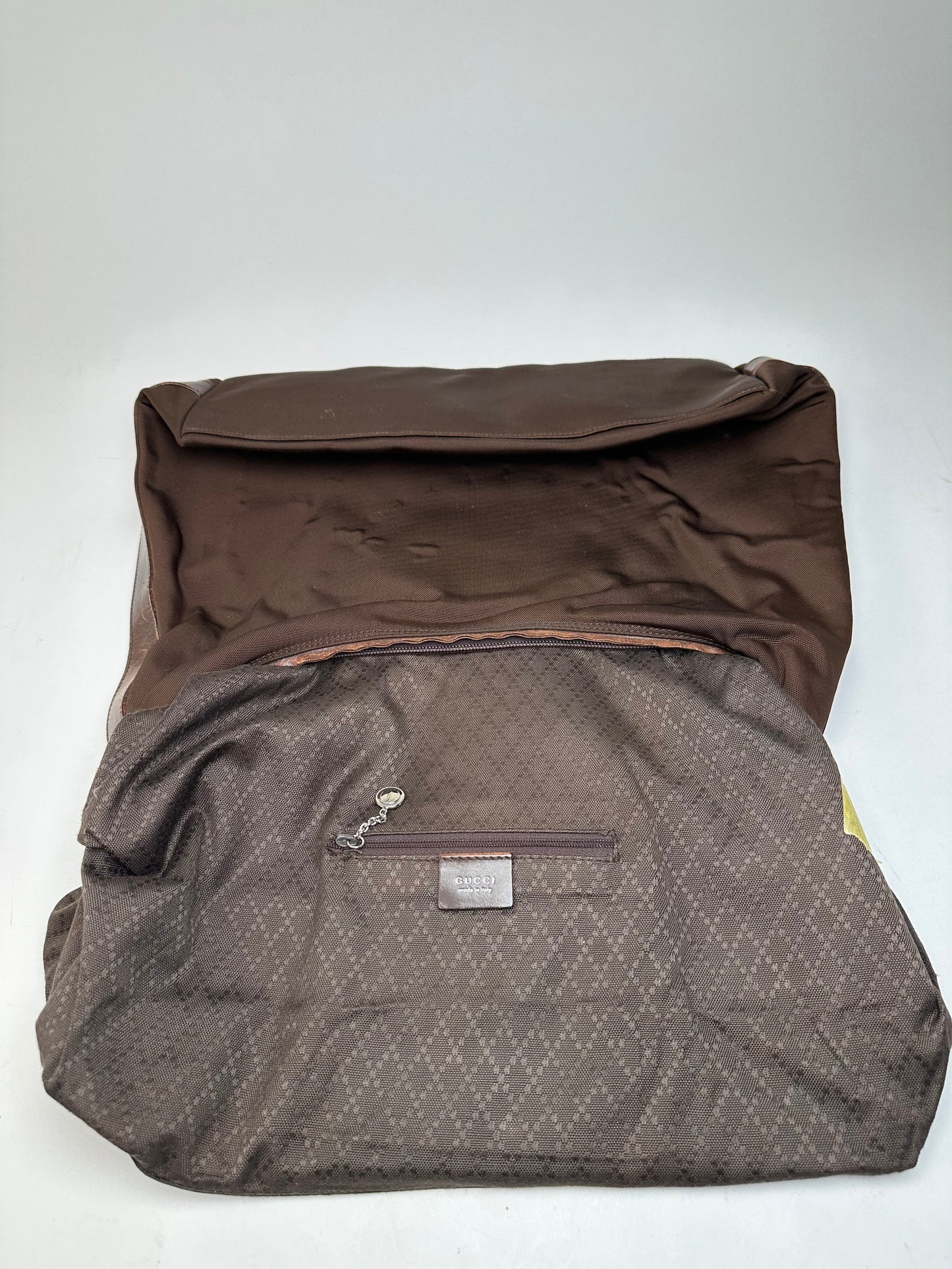 Vintage Gucci Fabric Shoulder Bag Brown