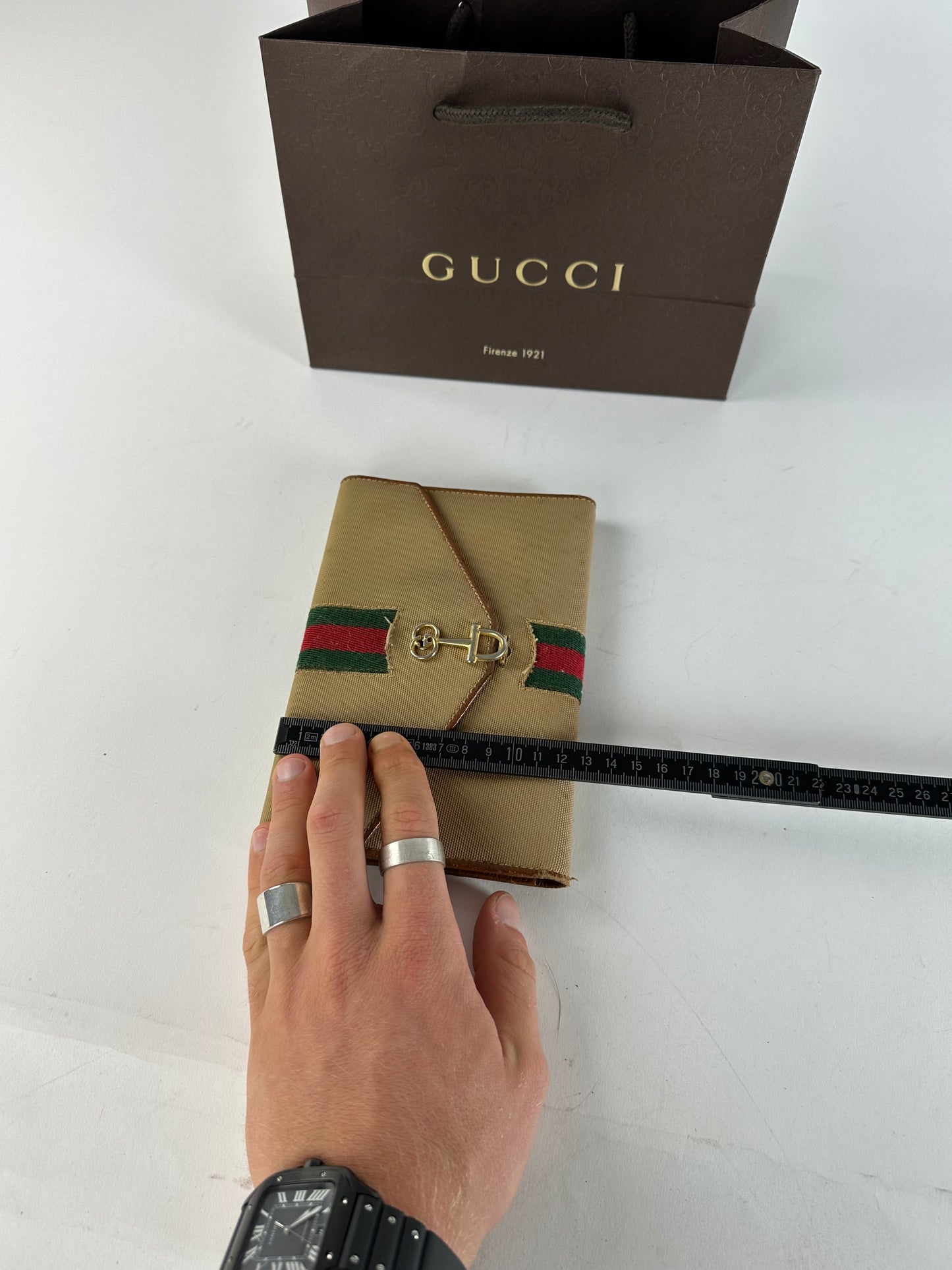 Vintage Gucci Horsebit Clutch Beige