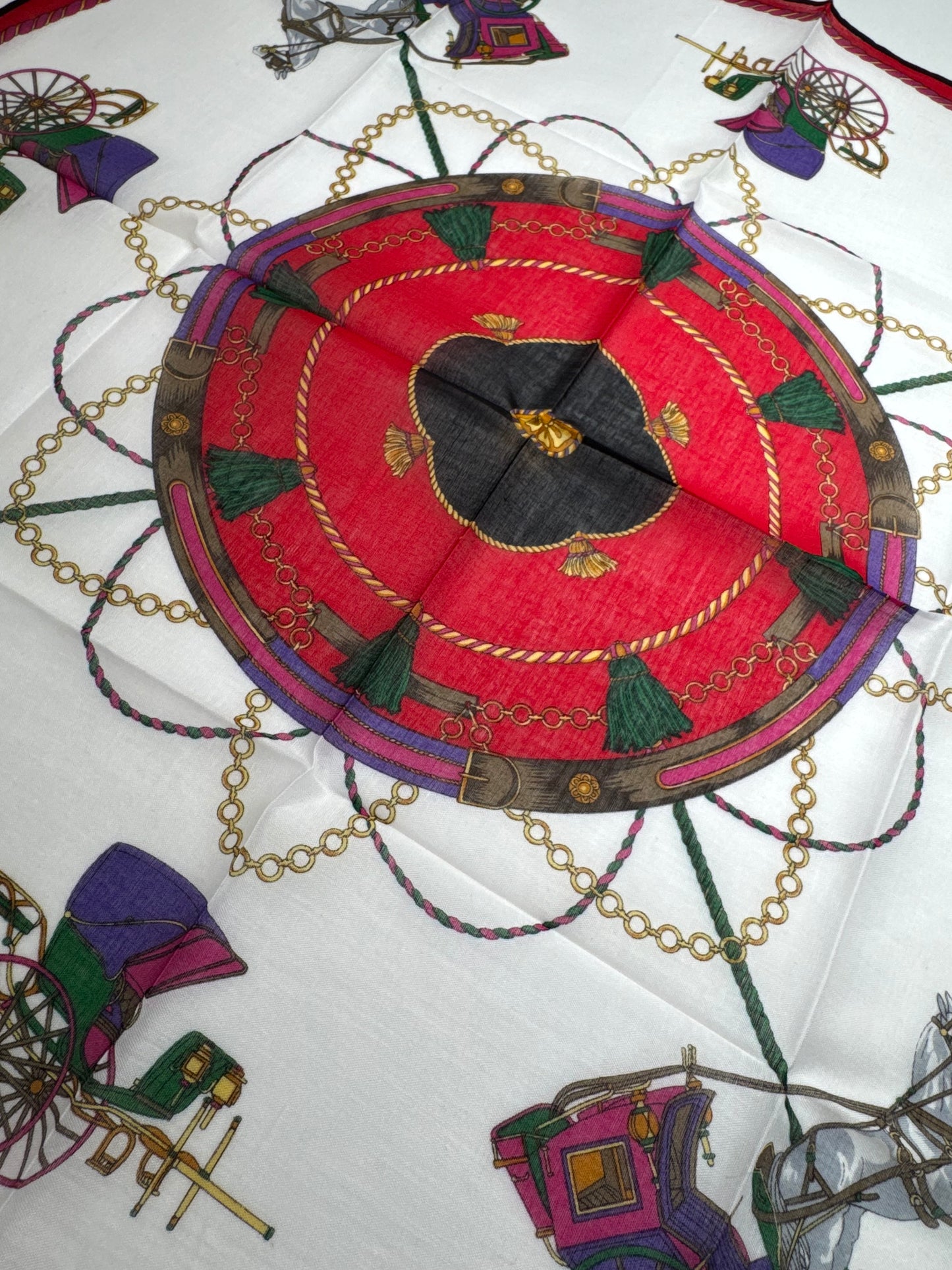 Vintage Celine Scarf red black white