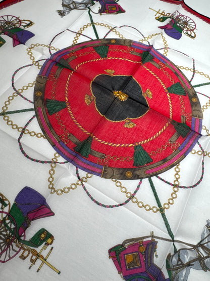 Vintage Celine Scarf red black white