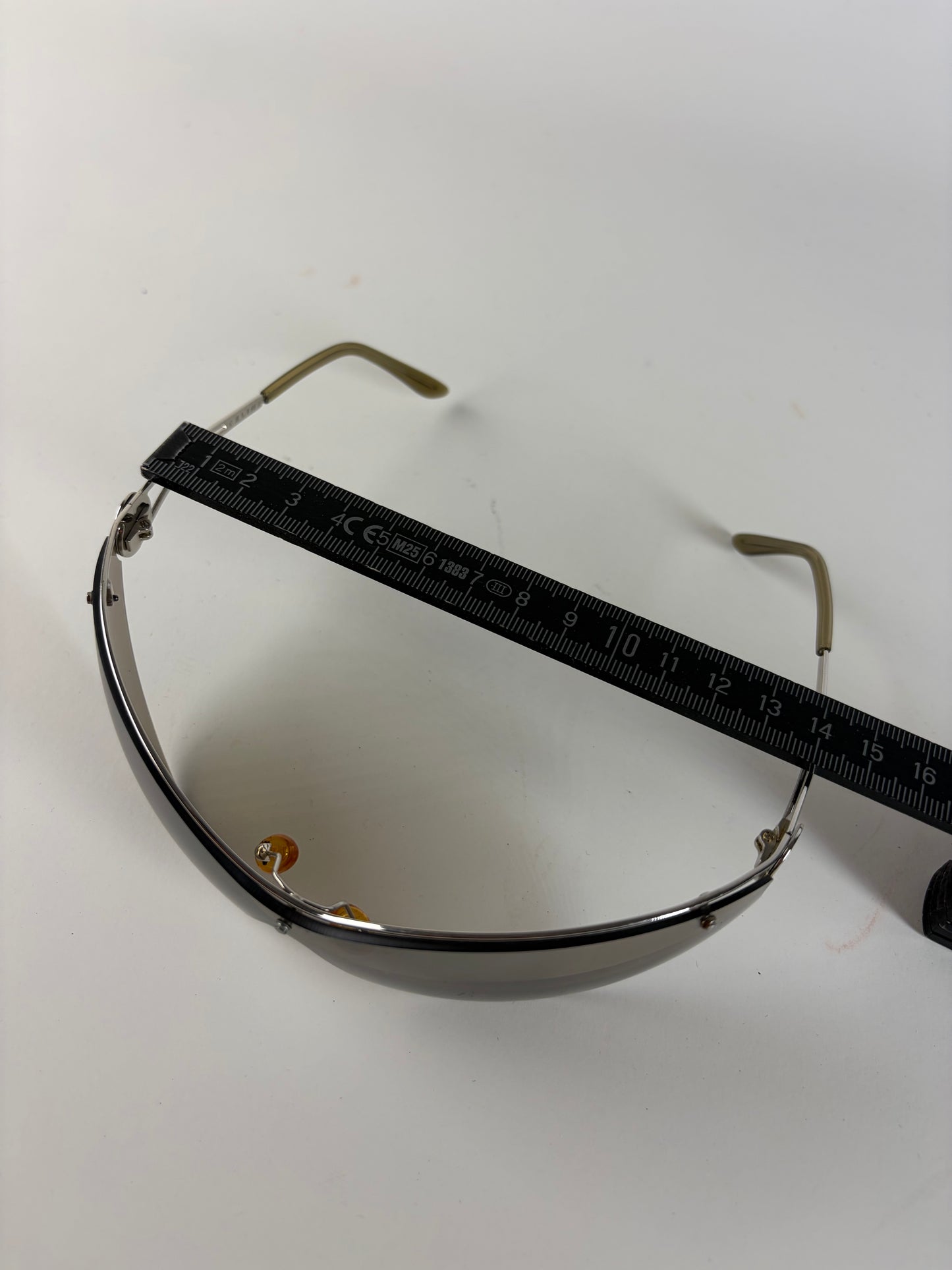Vintage Celine Shield Sunglasses Brown Silver