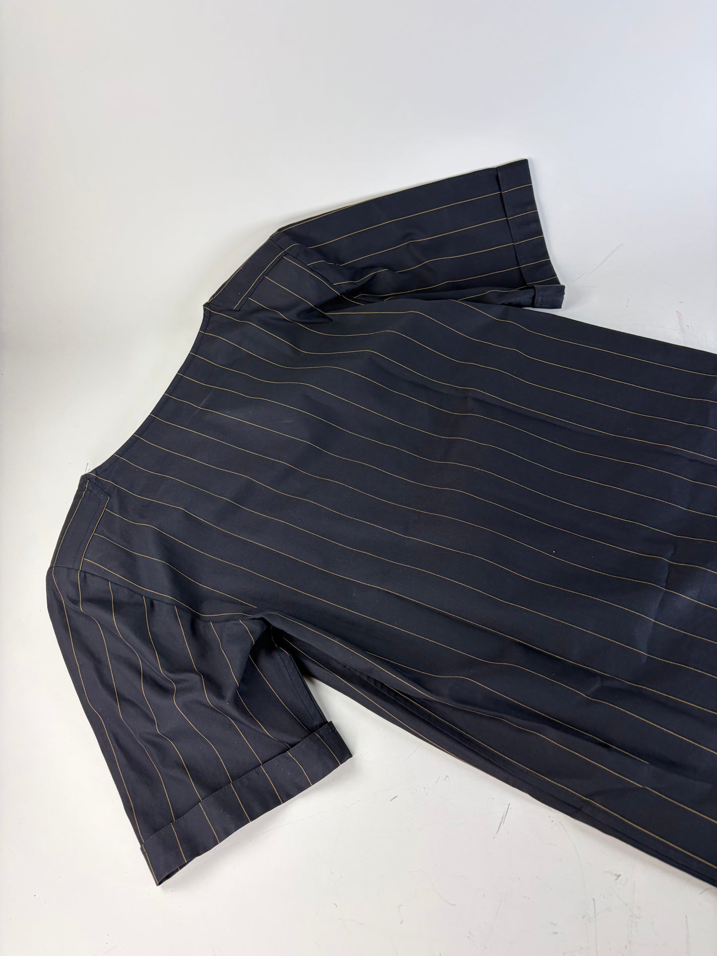 Vintage Fendi Striped Cotton Dress Black Brown M